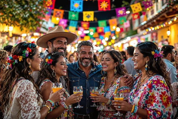 Latino cultural celebration with diverse Hispanic singles