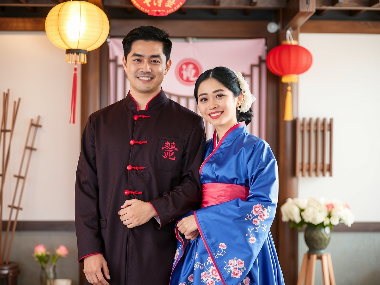 Korean couple in traditional hanbok